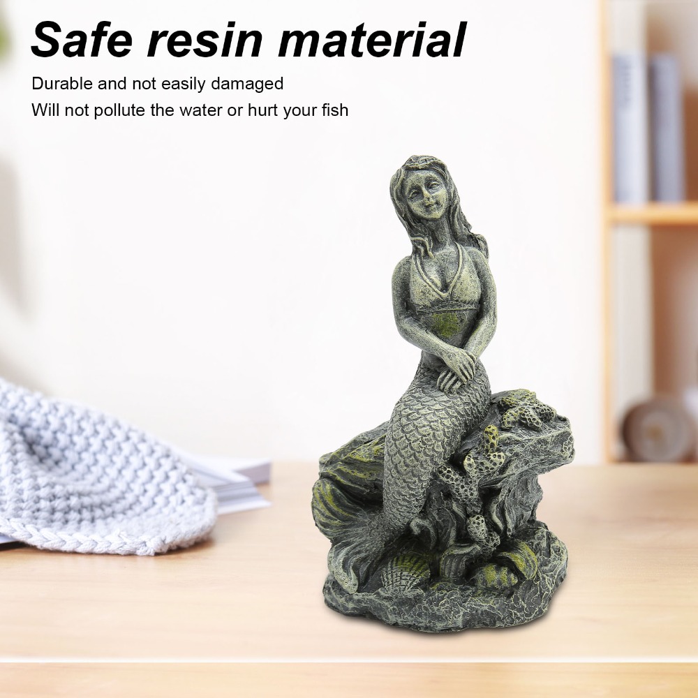 Resin Aquarium Mermaid Statue  - مراجعة Aquarium Fish Beautiful وسعره